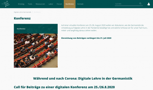 Konferenz "Digitale Lehre Germanistik" (2020)